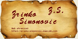 Zrinko Simonović vizit kartica